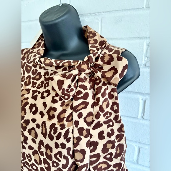Britt Ryan 100% Silk Leopard Print Sleeveless Sheath Dress, SZ 10 NWT - Picture 4 of 11